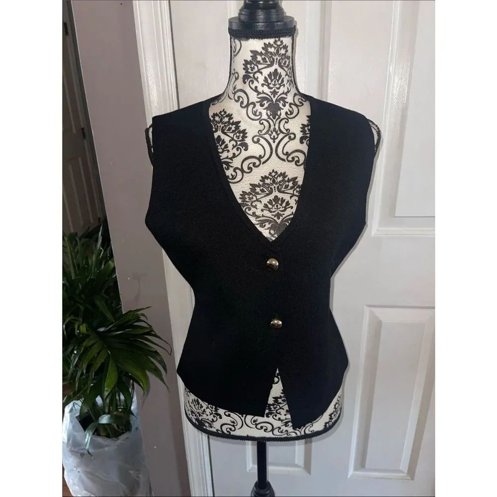 Bailey 44 Black Button Front Vest